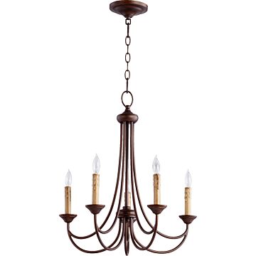 Brooks Five Light Chandelier in Oiled Bronze by Quorum International
