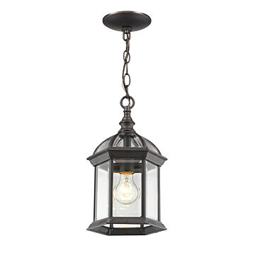 Z-Lite Annex 1-Light Outdoor Chain Mount Ceiling Fixture Light In Rust