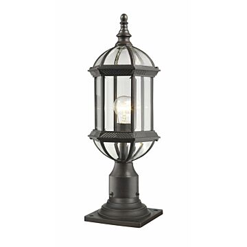 Z-Lite Annex 1-Light Outdoor Pier Mounted Fixture Light In Rust