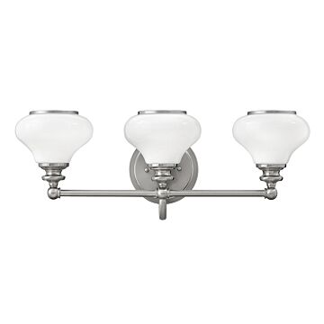 Ainsley 3-Light Bathroom Vanity Light in Brushed Nickel