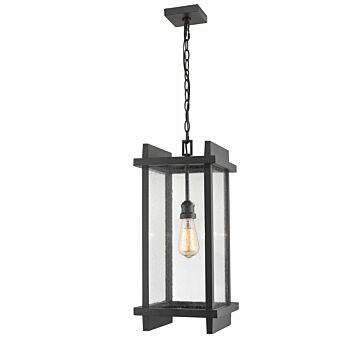 Z-Lite Fallow 1-Light Outdoor Chain Mount Ceiling Fixture Light In Black