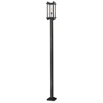 Z-Lite Fallow 1-Light Outdoor Post Mounted Fixture Light In Black