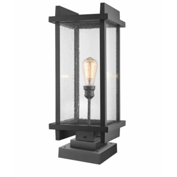 Z-Lite Fallow 1-Light Outdoor Pier Mounted Fixture Light In Black