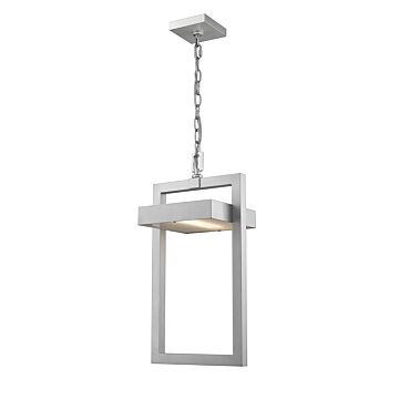 Z Lite Luttrel 1 Light Outdoor Chain Mount Ceiling Fixture Light In Silver