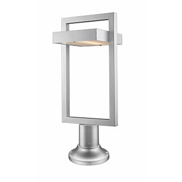 Z-Lite Luttrel 1-Light Outdoor Pier Mounted Fixture Light In Silver
