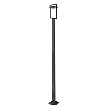 Z-Lite Luttrel 1-Light Outdoor Post Mounted Fixture Light In Black