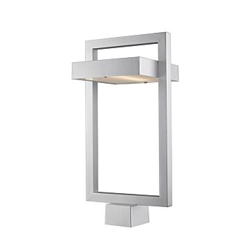 Z-Lite Luttrel 1-Light Outdoor Post Mount Fixture Light In Silver