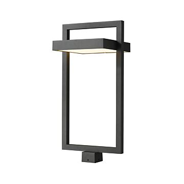 Z Lite Luttrel 1 Light Outdoor Post Mount Fixture Light In Black
