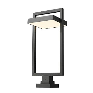 Z-Lite Luttrel 1-Light Outdoor Pier Mounted Fixture Light In Black
