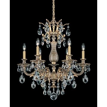 Milano Six Light Chandelier in Heirloom Gold by Schonbek