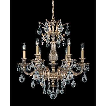 Milano Six Light Chandelier in French Gold by Schonbek