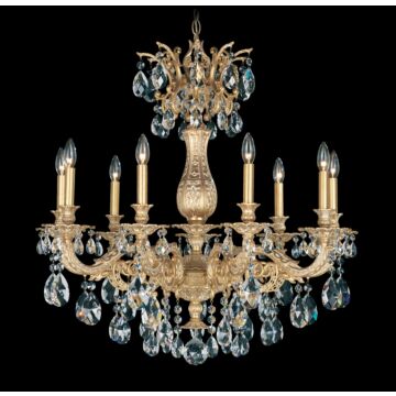 Milano Nine Light Chandelier in Heirloom Gold by Schonbek