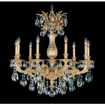 Milano Nine Light Chandelier in Parchment Gold by Schonbek