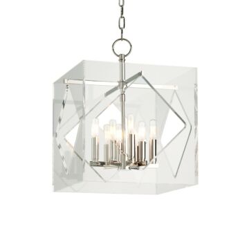 Travis Eight Light Pendant in Polished Nickel by Hudson Valley