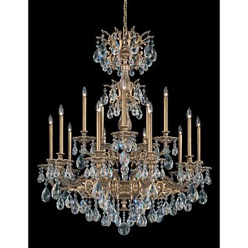 Milano 15 Light Chandelier in Etruscan Gold by Schonbek