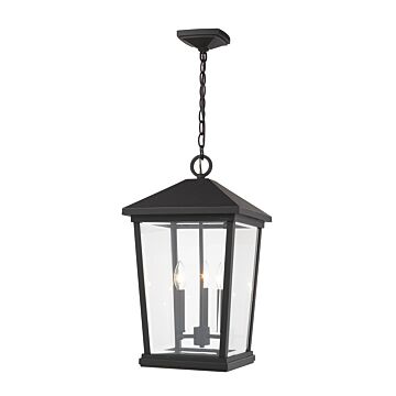 Z-Lite Beacon 3-Light Outdoor Chain Mount Ceiling Fixture Light In Oil Rubbed Bronze