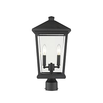 Z-Lite Beacon 2-Light Outdoor Post Mount Fixture Light In Oil Rubbed Bronze