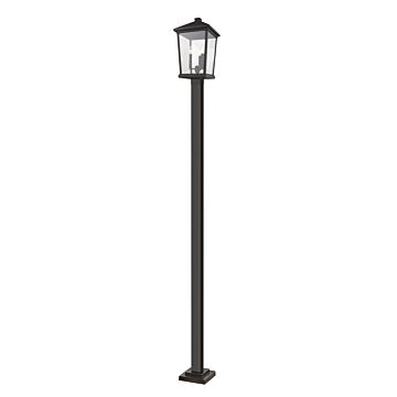 Z-Lite Beacon 3-Light Outdoor Post Mounted Fixture Light In Oil Rubbed Bronze