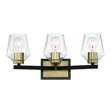 Avante Grand Three Light Vanity in Flat Black Satin Brass by Craftmade