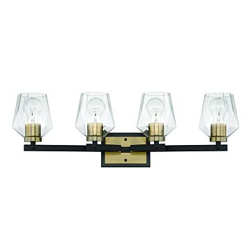 Avante Grand Four Light Vanity in Flat Black Satin Brass by Craftmade