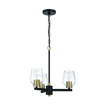 Avante Grand Three Light Chandelier in Flat Black Satin Brass by Craftmade