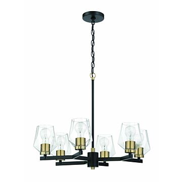 Avante Grand Six Light Chandelier in Flat Black Satin Brass by Craftmade