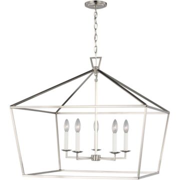 Dianna Five Light Lantern in Brushed Nickel by Visual Comfort Studio