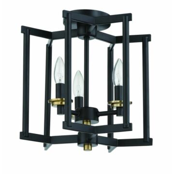 Avante Grand Three Light Convertible Semi Flush Pendant in Flat Black Satin Brass by Craftmade