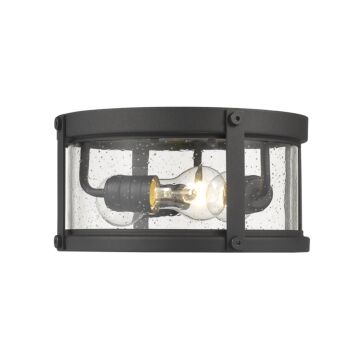 Z-Lite Roundhouse 3-Light Outdoor Flush Ceiling Mount Fixture Ceiling Light In Black