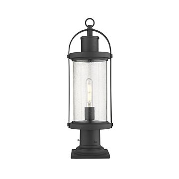 Z-Lite Roundhouse 1-Light Outdoor Pier Mounted Fixture Light In Black