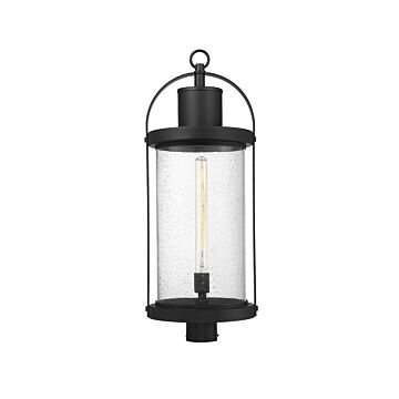 Z-Lite Roundhouse 1-Light Outdoor Post Mount Fixture Light In Black