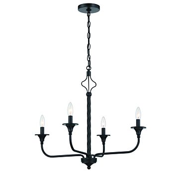 Jolenne Four Light Chandelier in Flat Black by Craftmade