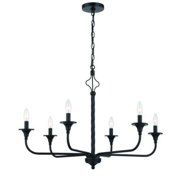 Jolenne Six Light Chandelier in Flat Black by Craftmade