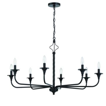 Jolenne Eight Light Chandelier in Flat Black by Craftmade