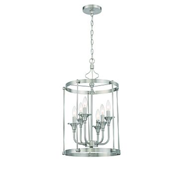 Jolenne Six Light Foyer Pendant in Brushed Polished Nickel by Craftmade