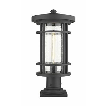 Z-Lite Jordan 1-Light Outdoor Pier Mounted Fixture Light In Black