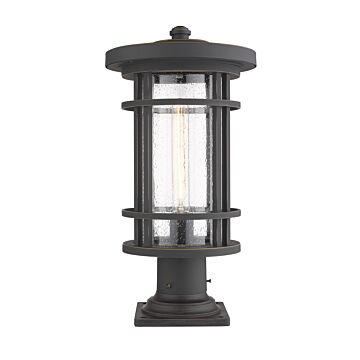 Z-Lite Jordan 1-Light Outdoor Pier Mounted Fixture Light In Oil Rubbed Bronze