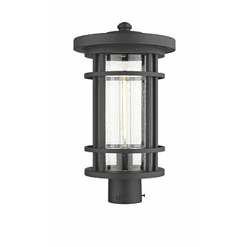 Z-Lite Jordan 1-Light Outdoor Post Mount Fixture Light In Black