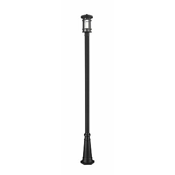 Z-Lite Jordan 1-Light Outdoor Post Mounted Fixture Light In Black