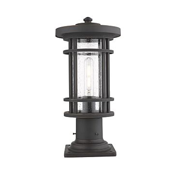 Z-Lite Jordan 1-Light Outdoor Pier Mounted Fixture Light In Oil Rubbed Bronze