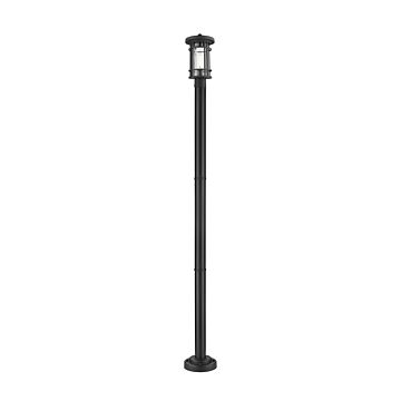 Z-Lite Jordan 1-Light Outdoor Post Mounted Fixture Light In Black