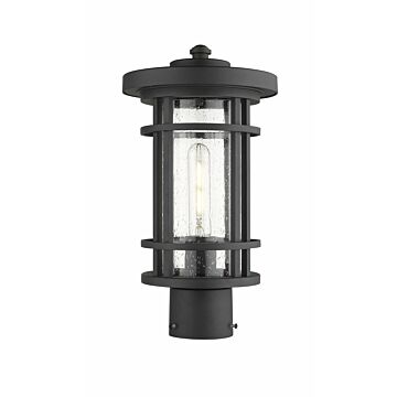 Z-Lite Jordan 1-Light Outdoor Post Mount Fixture Light In Black