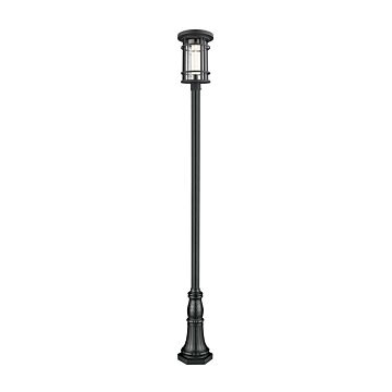 Z-Lite Jordan 1-Light Outdoor Post Mounted Fixture Light In Black
