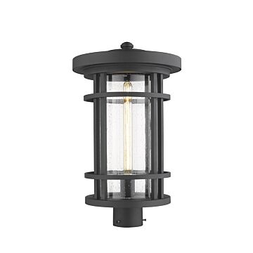 Z-Lite Jordan 1-Light Outdoor Post Mount Fixture Light In Black