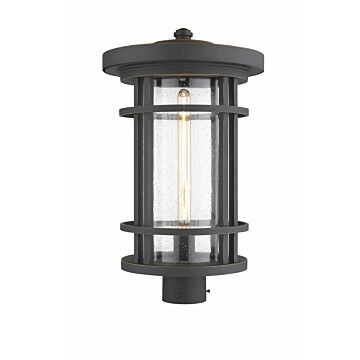 Z-Lite Jordan 1-Light Outdoor Post Mount Fixture Light In Oil Rubbed Bronze