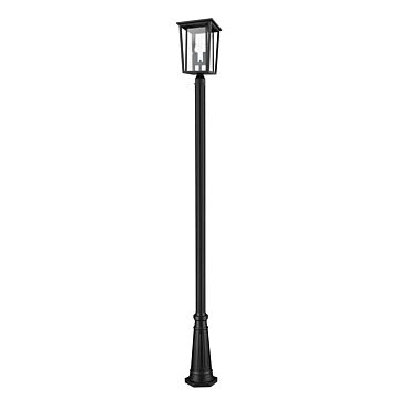 Z-Lite Seoul 2-Light Outdoor Post Mounted Fixture Light In Black