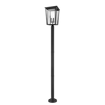 Z-Lite Seoul 3-Light Outdoor Post Mounted Fixture Light In Black