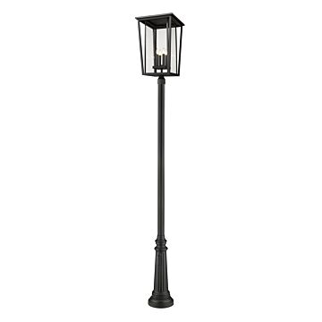 Z-Lite Seoul 4-Light Outdoor Post Mounted Fixture Light In Black