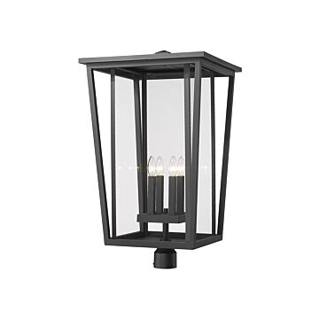 Z-Lite Seoul 4-Light Outdoor Post Mount Fixture Light In Black