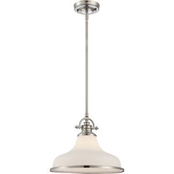 Grant One Light Pendant in Brushed Nickel by Quoizel